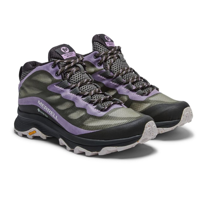 Chaussures Randonnée Merrell Moab Speed Mid GORE-TEX Grise/Lavande Femme | E.D.VHCS